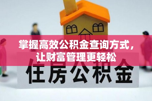 灌阳掌握高效公积金查询方式，让财富管理更轻松